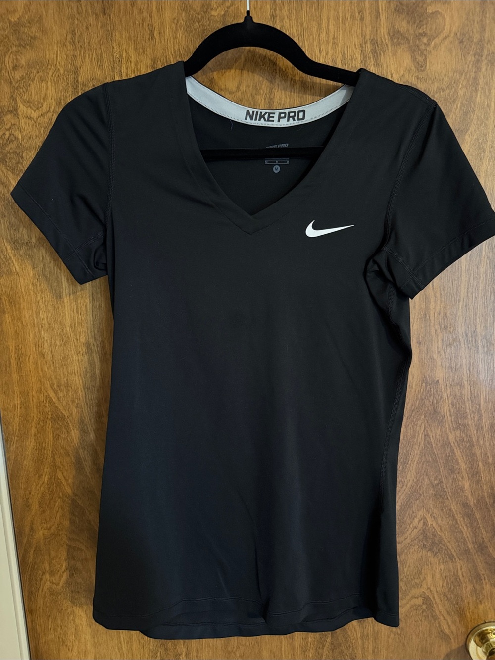 Nike Black V-Neck Short Sleeve Performance Tee
